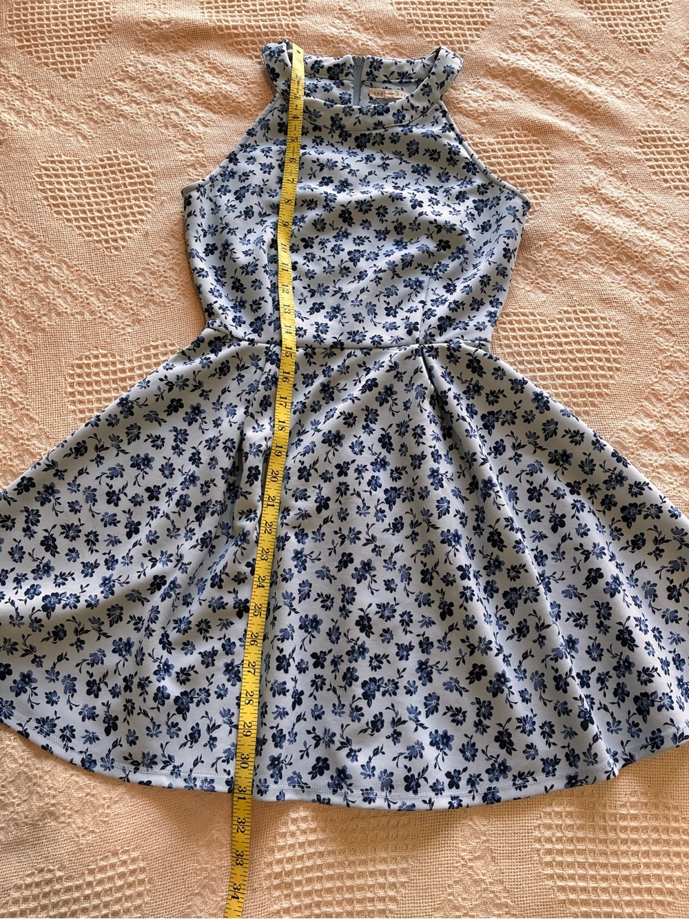 Copper Key Sleeveless Fit and Flare Dress Blue Floral Women’s Sz XS - Picture 4 of 10